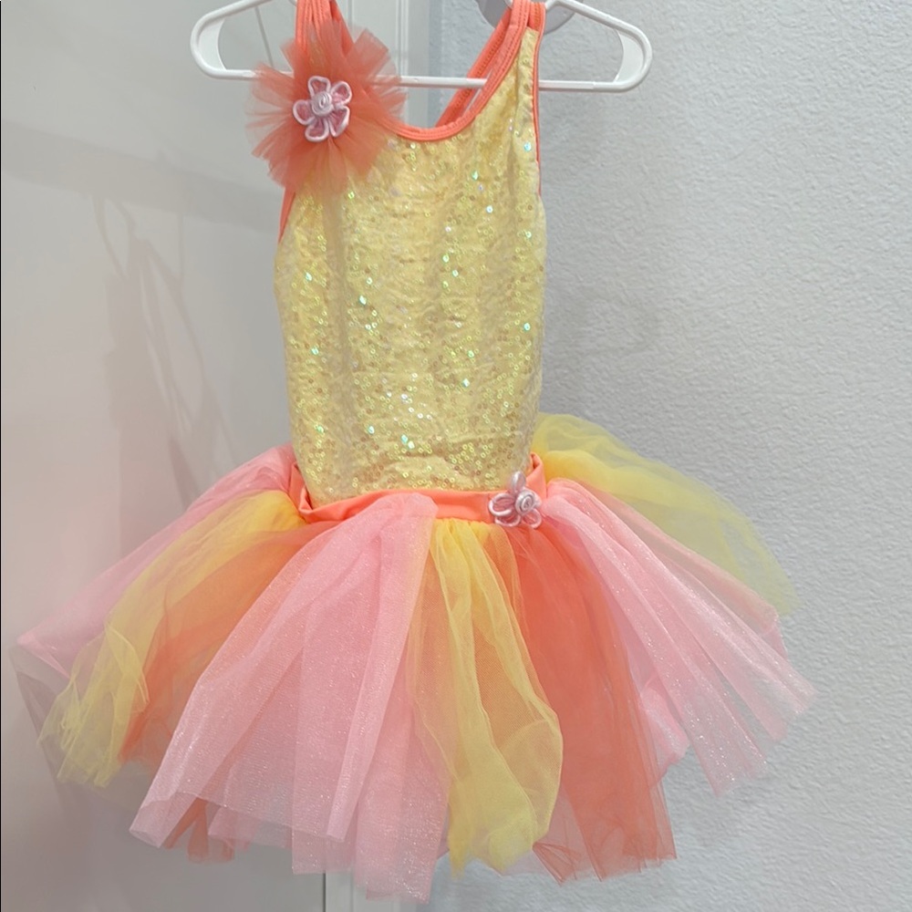 Revolution Yellow and Pink Dance Costume with Tutu